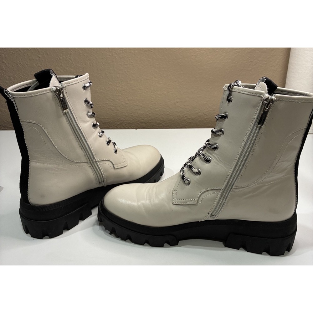 Franco Sarto Size 8 Women's L-Robbie Combat‎ Boots Putty - Picture 4 of 11